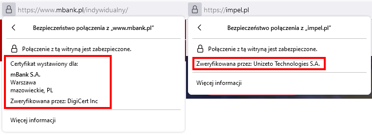 ov i ev wskaznik zaufania i widocznosc zweryfikowanych danych organizacji w Mozilla Firefox