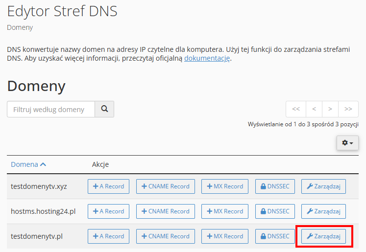 edytor stref dns w cpanel i mserwis