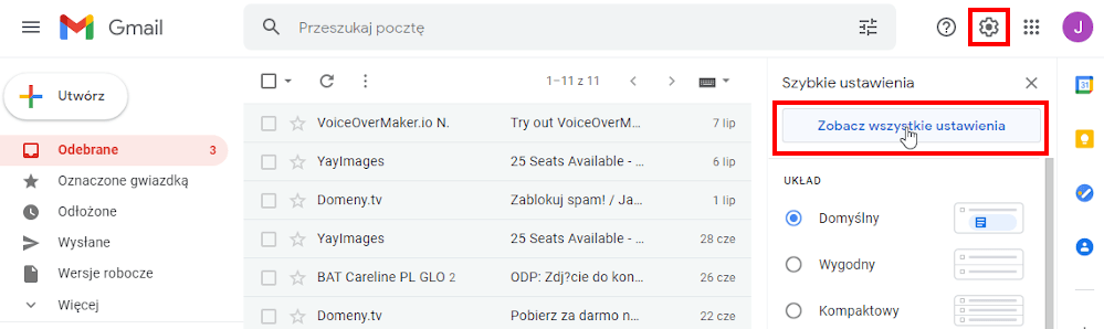 Integracja z Gmail - zobacz wszystkie ustawienia